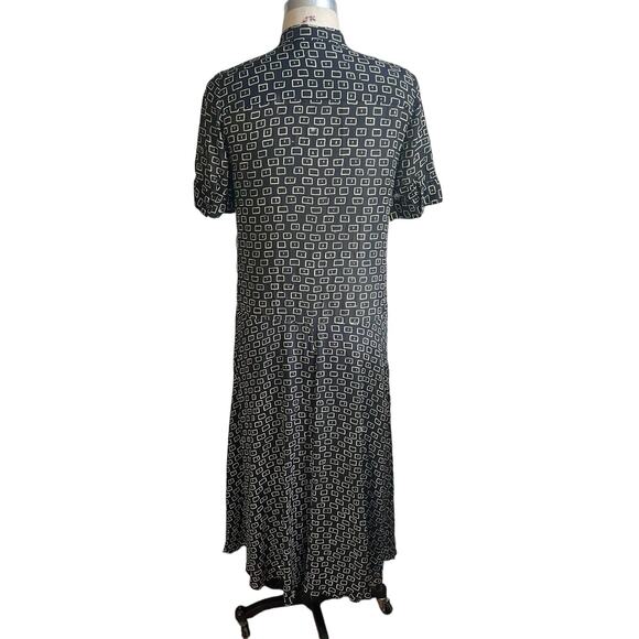 Lafayette 148 New York Black 90s Maxi Button Front Dress Size Small - Picture 2 of 7